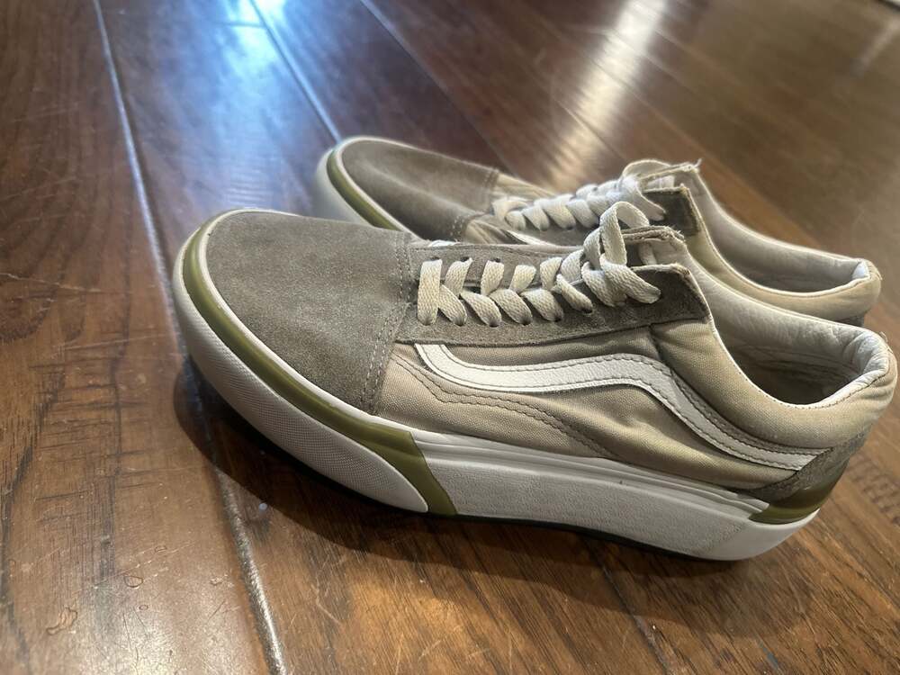 Vans Old Skool Stacked Platform‎ Sneakers in Pastel Drizzle True White - Picture 4 of 5
